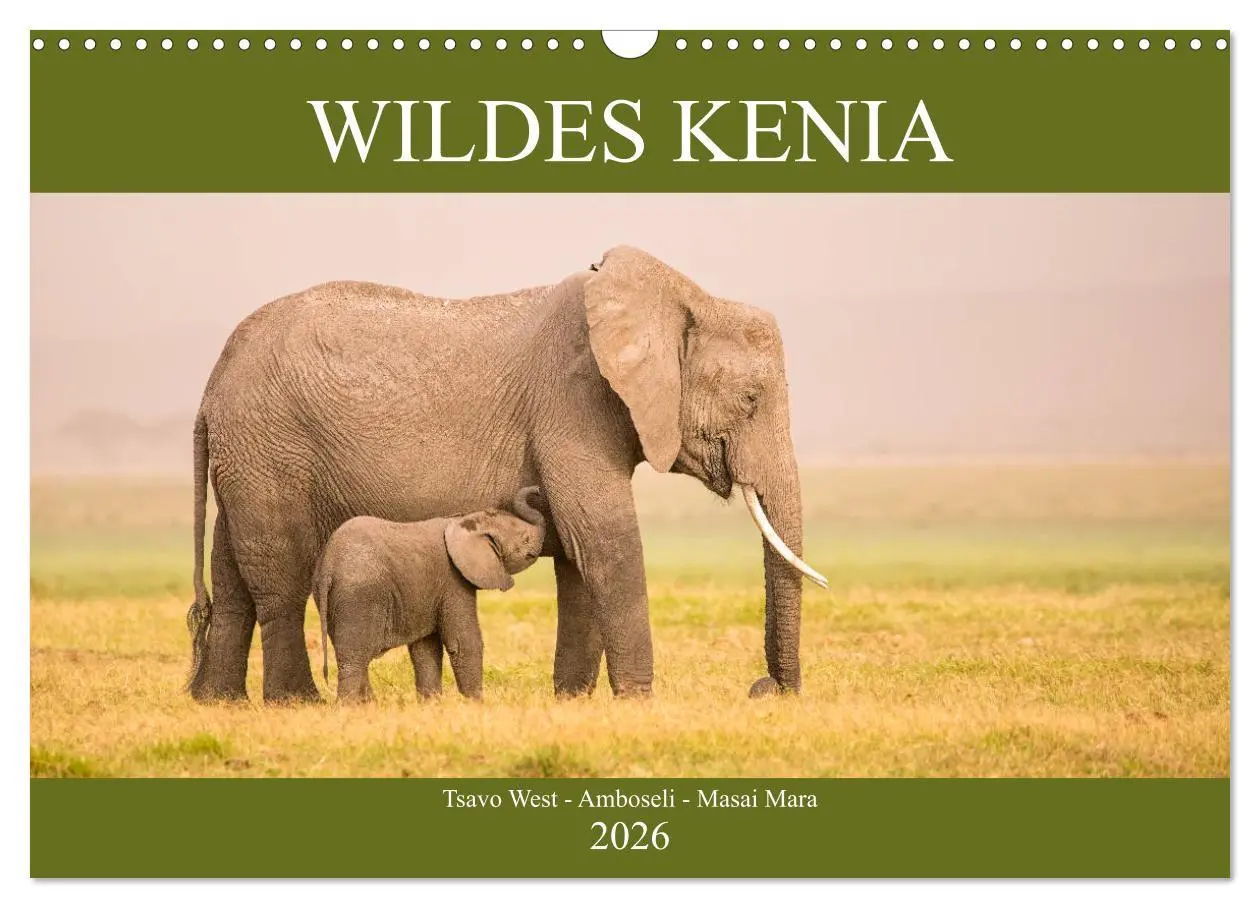 Cover: 9783457832431 | Wildes Kenia (Wandkalender 2026 DIN A3 quer), CALVENDO Monatskalender